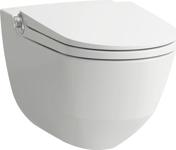 Laufen Cleanet Riva Dusch-WC Tiefspüler, spülrandlos, inkl. Sitz mit Deckel mit Absenkautomatik und Fernbedienung weiß
