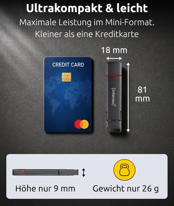 Intenso UX100 250GB, USB-A + USB-C, USB 3.2 Gen 1×1