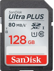 SanDisk Ultra PLUS R80 128GB, UHS-I U1, Class 10