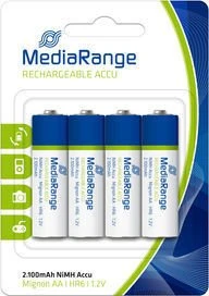 MediaRange Rechargeable Accu Mignon AA NiMH 2100mAh, 4er-Pack