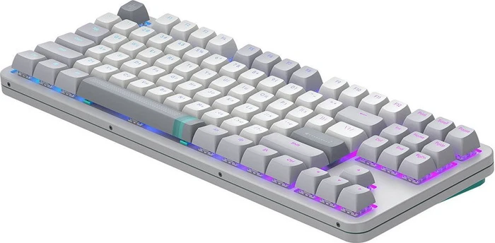 Dark Project ALU87A Daylight Gaming Keyboard, weiß/grau, LEDs RGB, g3ms Zircon Speed, USB, US