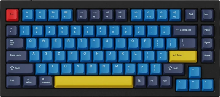 Keychron Q1/Q2/K2 OEM Dye-Sub Keycap-Set Beach, Kunststoff (PBT), Beach, gelb/blau, 97 Tasten (83+14), ANSI-US