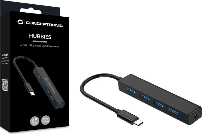Conceptronic 4 Port USB 3.0 Hub, USB-C 3.0 [Stecker]