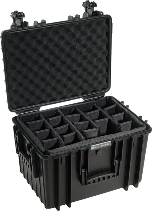 B&W International Outdoor Case Typ 5500 Koffer schwarz mit variabler Facheinteilung