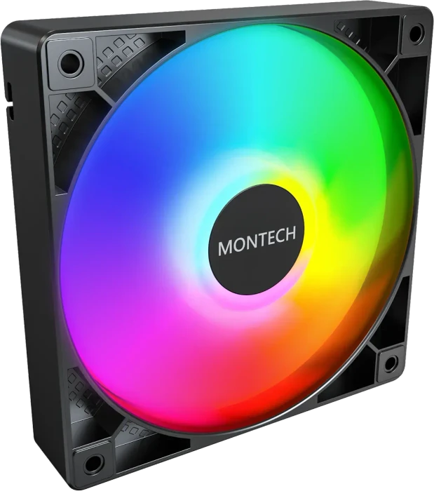 Montech GF120 ARGB PWM, schwarz, Lüftersteuerung, 120mm, 3er-Pack