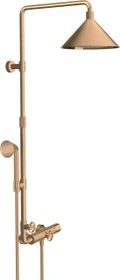Hansgrohe Axor Showers/Front Showerpipe mit Thermostat und Kopfbrause 240 2jet brushed bronze