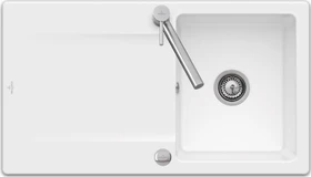 Villeroy & Boch Siluet 50 Einbau Becken reversibel mit Ablauffernbedienung stone white