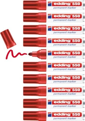 edding 550 Permanentmarker rot, 10er-Pack