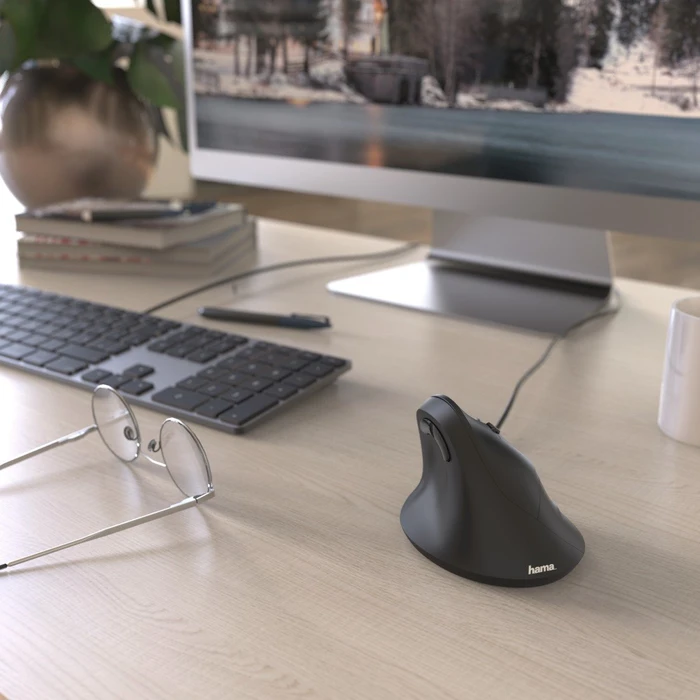 Hama EMC-500 Vertical Maus schwarz, USB