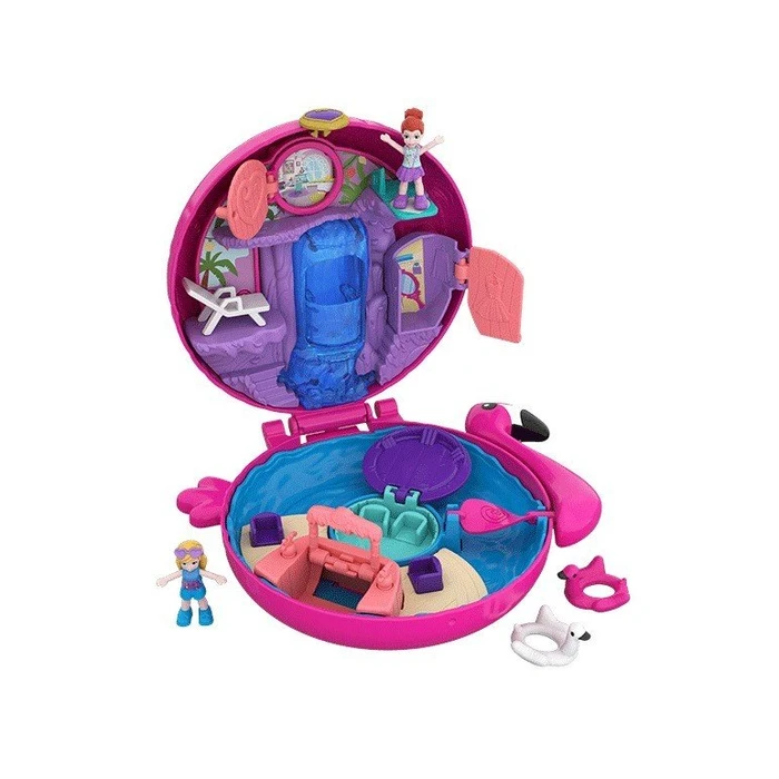 Mattel Polly Pocket - Pocket World Flamingo-Schwimmring Schatulle
