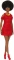 Mattel Barbie - Fashionistas mit Natürlichen Schwarzen Haaren, Rotem Kleid Vorschaubild
