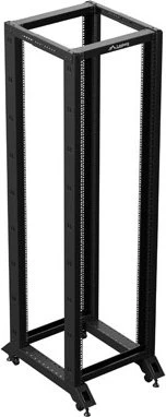 Lanberg Open Rack Series 19" Open Frame Rack 42HE, 4-Pfosten, mit Rollen, Flat Pack, tiefenverstellbar, 430-590mm, RAL 9004, 800mm tief