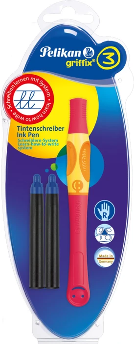 Pelikan griffix 3 Tintenroller (Patrone) cherry, Rechtshänder, Blister