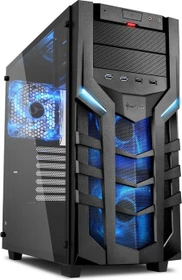 Sharkoon DG7000-G blau, Glasfenster