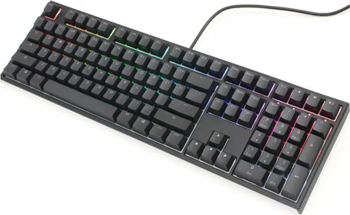 Ducky One 2 RGB PBT, LEDs RGB, schwarz, MX SILENT RGB RED, USB, US