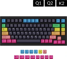Keychron Q1/Q2/K2 OEM Dye-Sub Keycap-Set Rainbow, Kunststoff (PBT), Rainbow, mehrfarbig/schwarz, 97 Tasten (83+14), ANSI-US