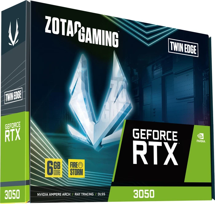 Zotac Gaming GeForce RTX 3050 Twin Edge, 6GB GDDR6, HDMI, 3x DP