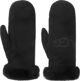 UGG Sheepskin Embroider Mitten Handschuhe schwarz (Damen)