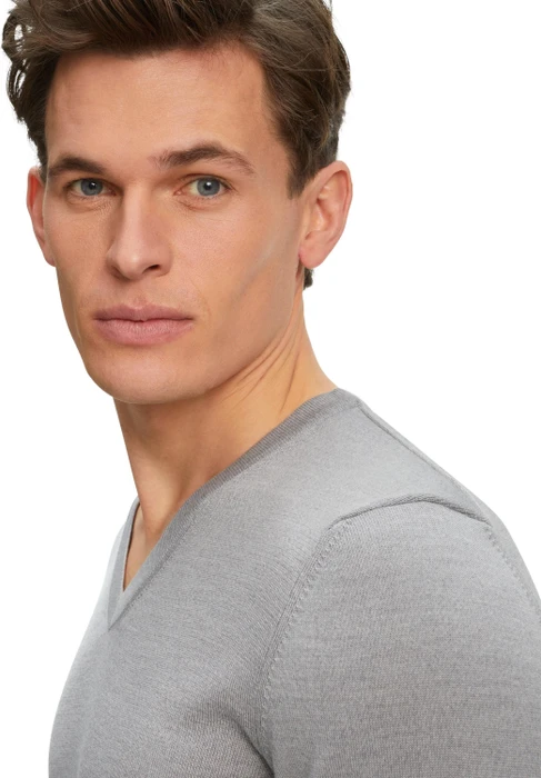 Falke Basic Apparel V-Ausschnitt Pullover light grey (Herren)