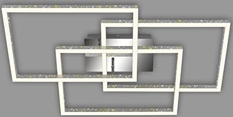 Briloner Frame LED Deckenleuchte 57W 52cm alu/chrom