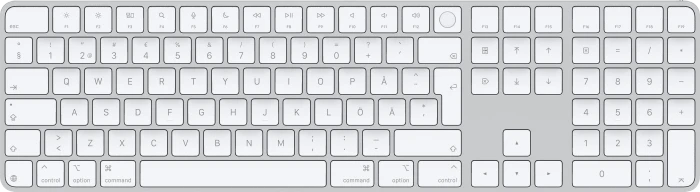 Apple Magic Keyboard mit Touch ID und Ziffernblock für Mac mit Apple Chip (USB-C), weiß/silber, USB/Bluetooth, SE