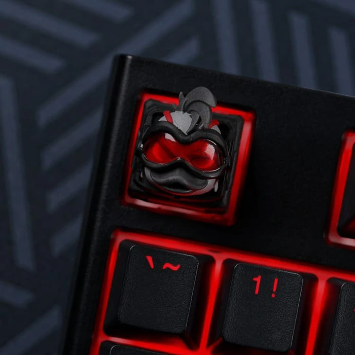 Ducky x Hot Keys Project Ducky League Keycap Dark Edition - Rocket, Kunstharz (Resin), rot/grau/schwarz, 1 Taste