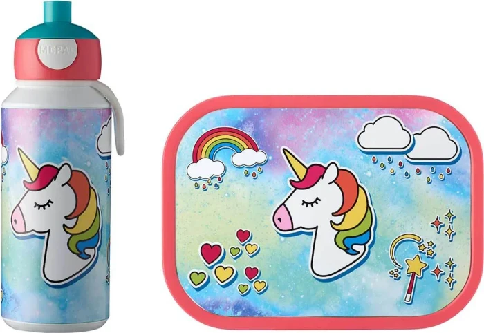 Mepal Campus Trinkflasche & Brotdose Pausen-Set Unicorn, 2-tlg.