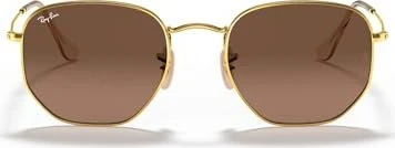 Ray-Ban RB3548N Hexagonal Flat Lenses 51mm gold/brown gradient
