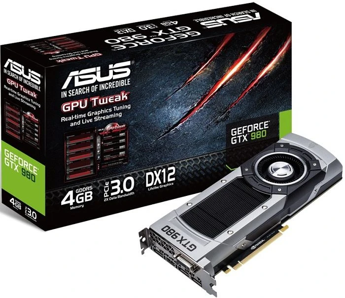 ASUS GeForce GTX 980, GTX980-4GD5, 4GB GDDR5, DVI, HDMI, 3x DP