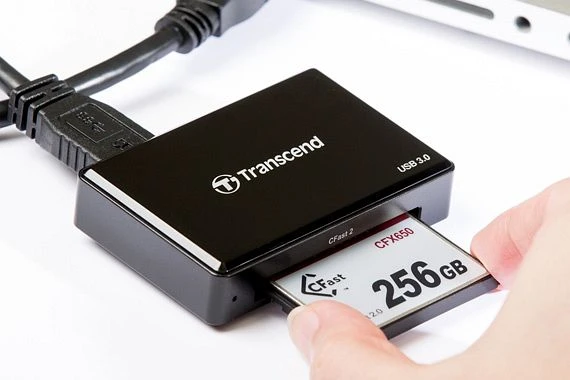 Transcend RDF2 Single-Slot-Cardreader, USB 3.0 Micro-B [Buchse]