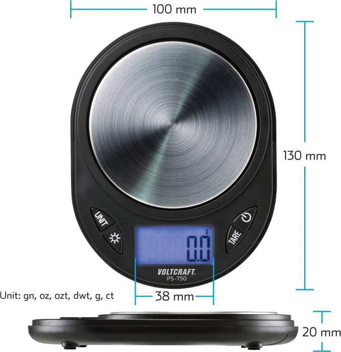 Voltcraft PS-750, Präzisionswaage, 750g, 0.1g