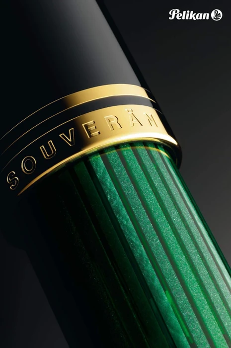 Pelikan Souverän M600 schwarz/grün, rechte Hand, mittel, Geschenkbox