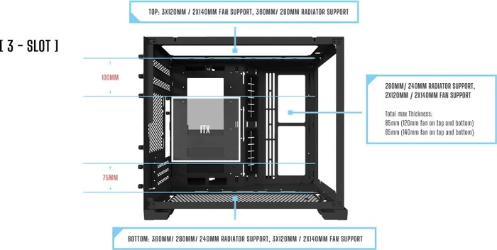Lian Li O11 Dynamic / O11D Mini, schwarz, Glasfenster