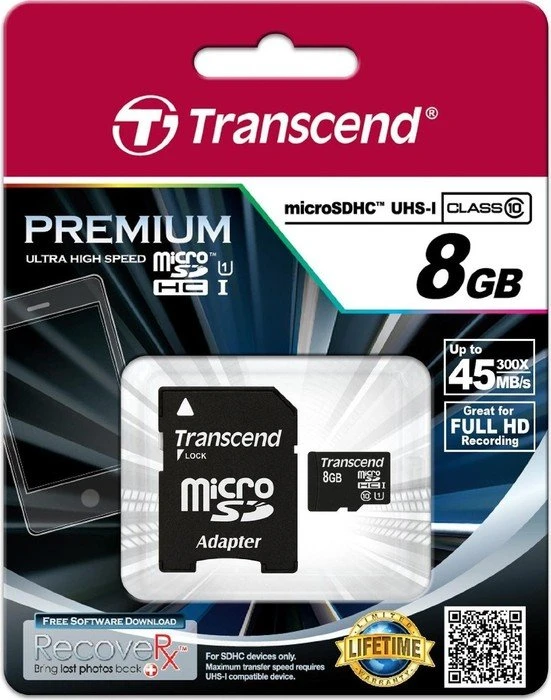 Transcend Premium R45 8GB, UHS-I, Class 10