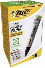 BIC Marking 2300 ECOlutions Permanentmarker Keilspitze 3.7-5.5mm grün, 12er-Pack, Box