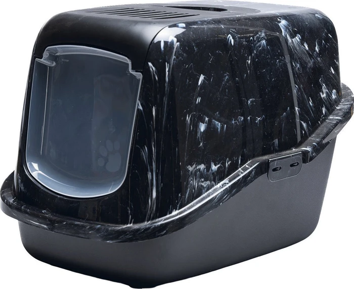 Savic Nestor Katzentoilette, black/white marble