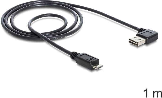 DeLOCK EASY-USB 2.0 Kabel, USB-A 90° horizontal gewinkelt [Stecker] auf Micro-B [Stecker], 1m