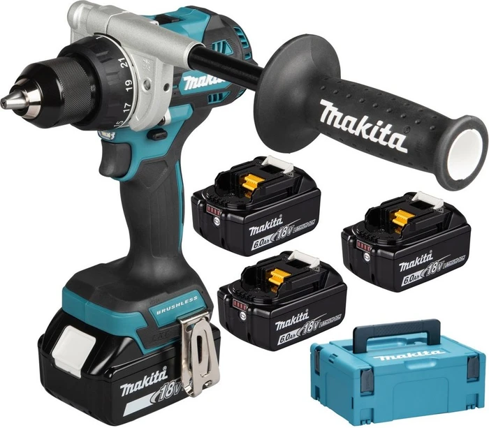 Makita DDF492RG3J Akku-Bohrschrauber inkl. Koffer + 3 Akkus 6.0Ah