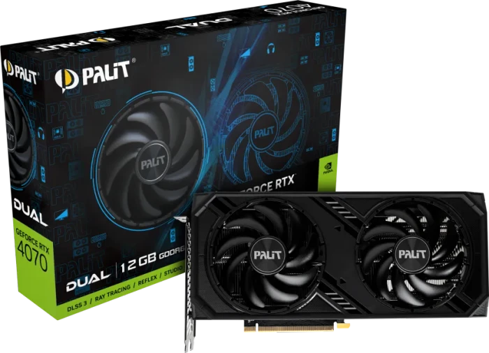 Palit GeForce RTX 4070 Dual, 12GB GDDR6, HDMI, 3x DP