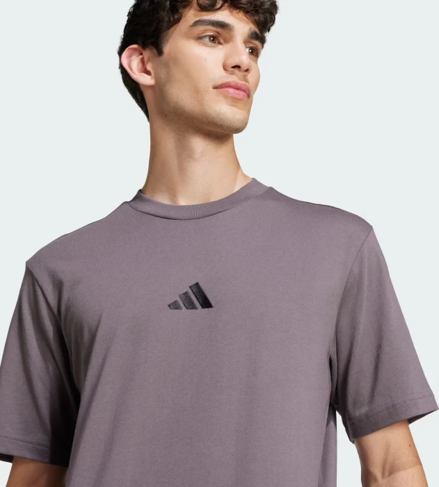 adidas Essentials Small Logo Single Jersey T-Shirt kurzarm grey strata/black (Herren)