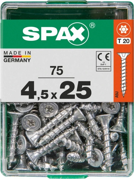 Spax WIROX A9J 4CUT T-STAR plus T20 Universalschraube, 4.5x25mm, 75 Stück