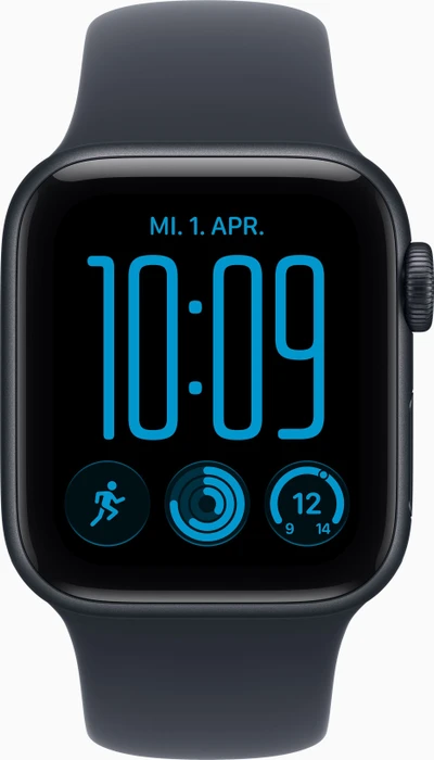 Apple Watch SE 3 (GPS) 40mm mitternacht mit Sportarmband S/M navyblau