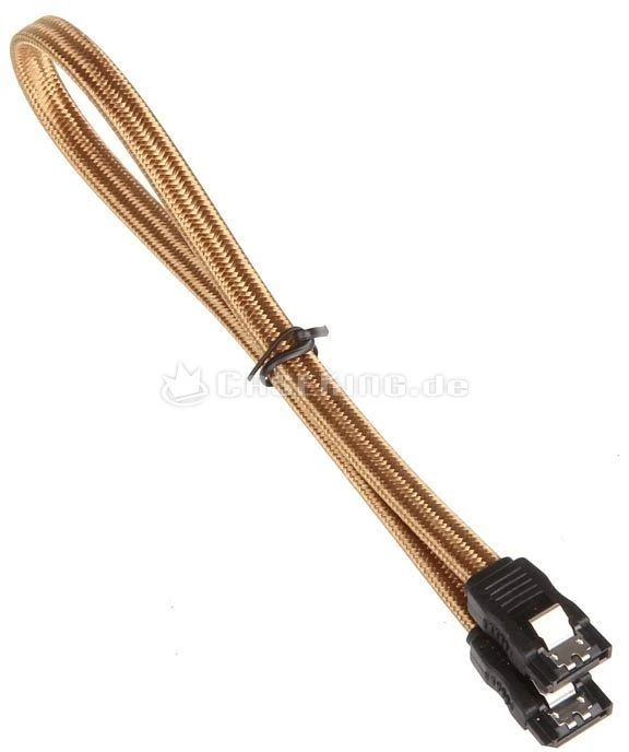 BitFenix Alchemy SATA 6Gb/s Kabel gold/schwarz 0.3m
