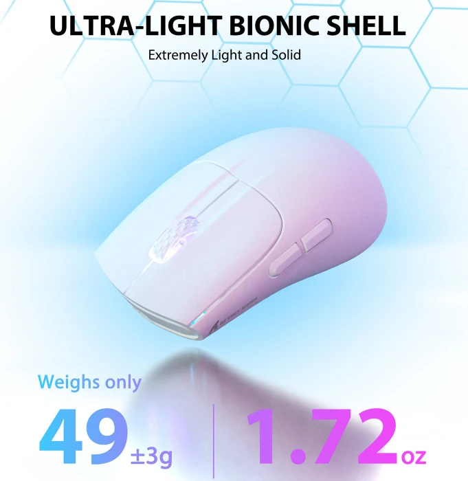Attack Shark X5 Wireless Gaming Mouse weiß/schwarz, USB/Bluetooth