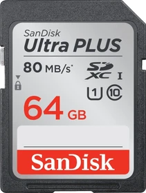 SanDisk Ultra PLUS R80 64GB, UHS-I U1, Class 10