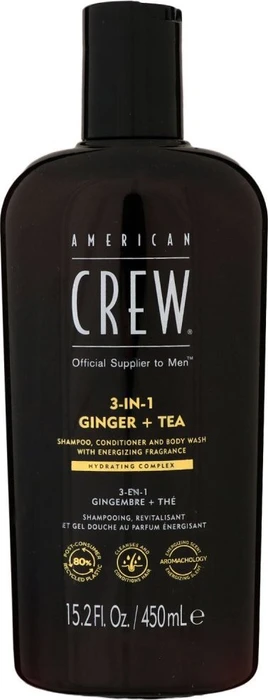 American Crew 3in1 Ginger + Tea Shampoo + Conditioner + Body Wash, 450ml