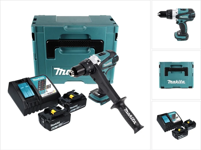 Makita DDF458RGJ Akku-Bohrschrauber inkl. MAKPAC + 2 Akkus 6.0Ah
