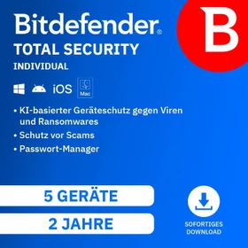 BitDefender Total Security, 5 User, 2 Jahre, ESD (deutsch) (Multi-Device)