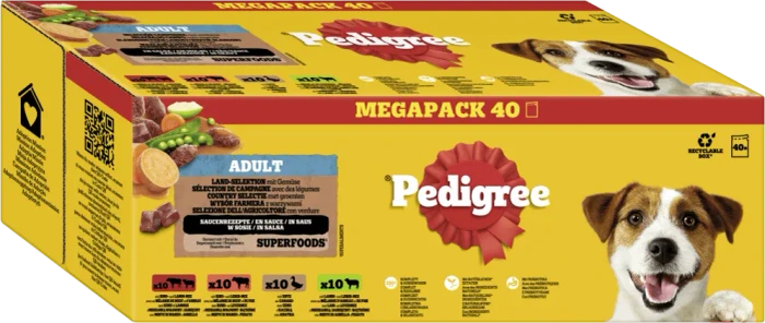 Pedigree Land-Selektion in Sauce 4 Varietäten, 4kg (40x 100g)