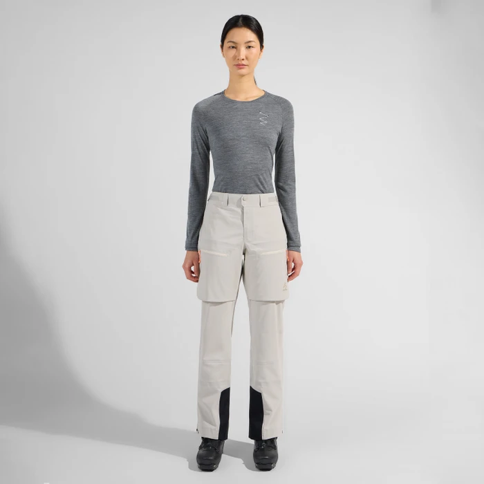 Odlo X-Alp 3L Hardshell Skihose lang silver cloud (Damen)